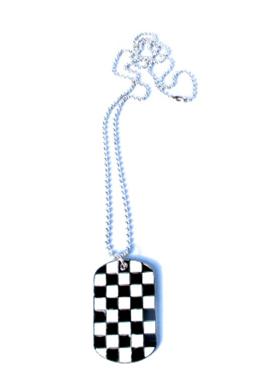 Dog Tag Halsband Schackrutor