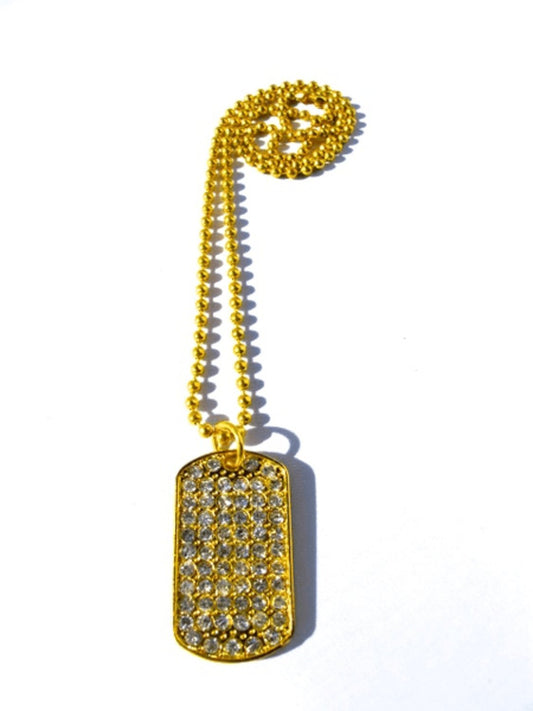 Dog Tag Halsband med Kristaller