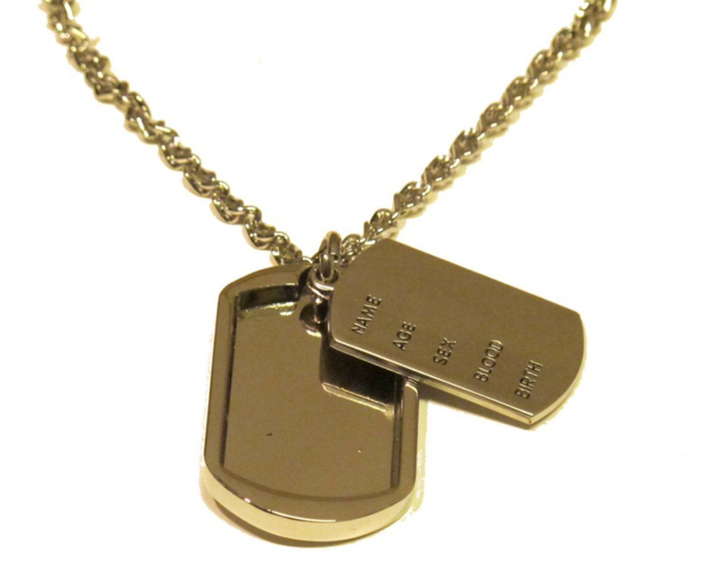Dog Tag halsband silverfärgad