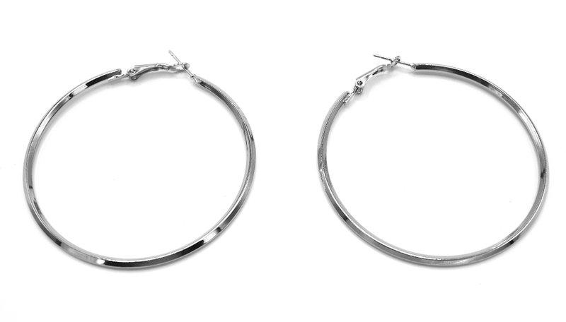 Silverfärgade ring örhängen